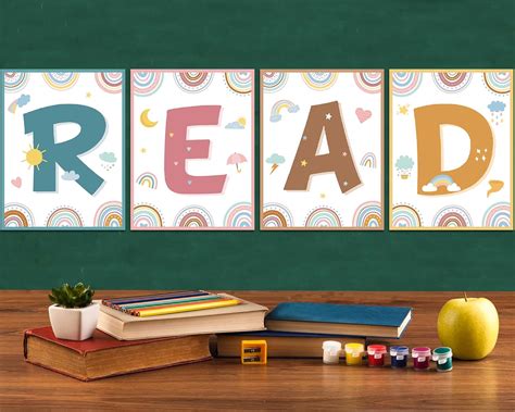 chiazllta Classroom Decorations, Boho Reading Posters for Teachers ...