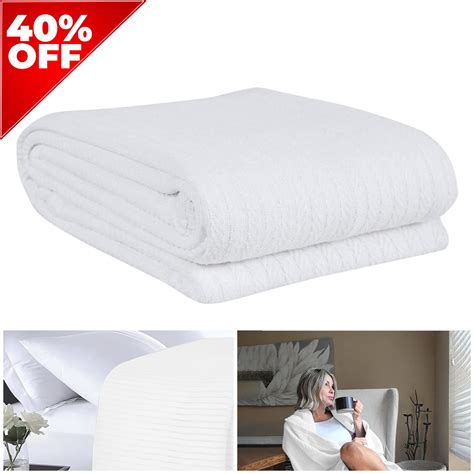 Eurotex White Waffle Weave 100% Cotton King Size Blanket | 108x90 ...