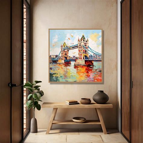Acrylic Painting of London Bridge in Colourful Patches – CRAFTICO
