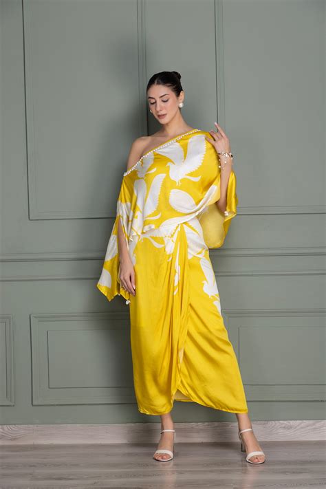 Eclectic Yellow Bird Flock Top and Dhoti Skirt Set – Sewandyou