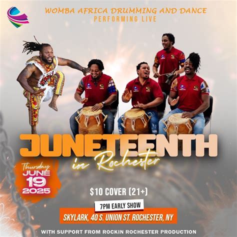Juneteenth with Womba Africa Drumming & Dance, 40 S Union St, Rochester ...