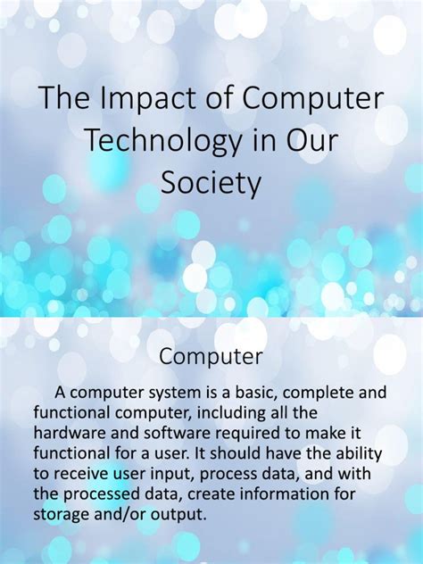 The Impact of Computer Technology in Our Society | PDF | Information ...