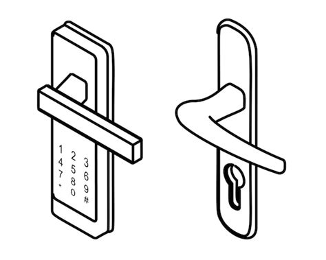 Premium Vector | Smart lock door with door handle vector pro