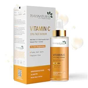 7DAYSNATURAL Vitamin C Face Serum 10% | Daily Brightening Serum for ...