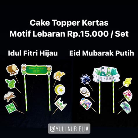 Jual Cake Topper Kertas Tema Lebaran - EID MUBARAK PTH - Kota Depok ...