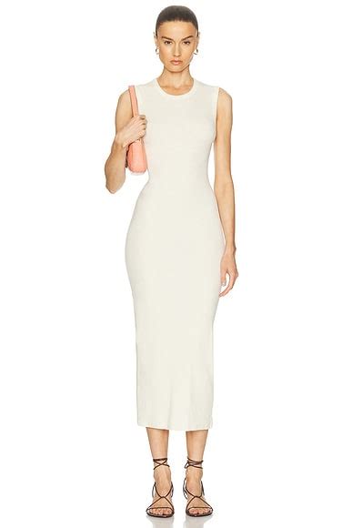 Aje Introspect Pleated Cut Out Midi Dress in Ivory | FWRD