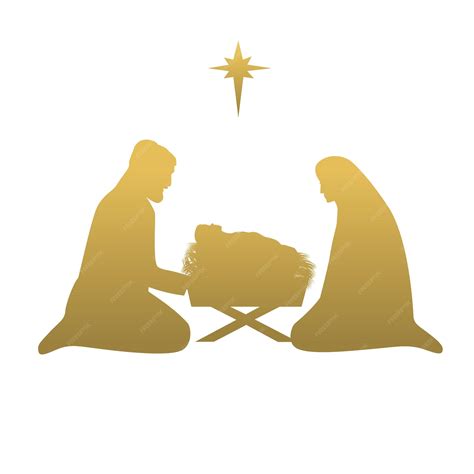 Premium Vector | Christmas story illustration of mother mary, joseph and baby jesus in manger ...