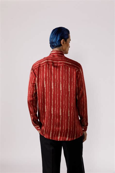 Red cascade silk shirt – lineoutline