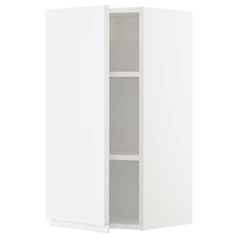 METOD wall cabinet with shelves, white/Voxtorp high-gloss/white ...