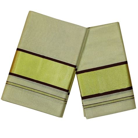 Ekatva Kerala Tissue Kasavu Setmundu Cottar Collection : Amazon.in ...