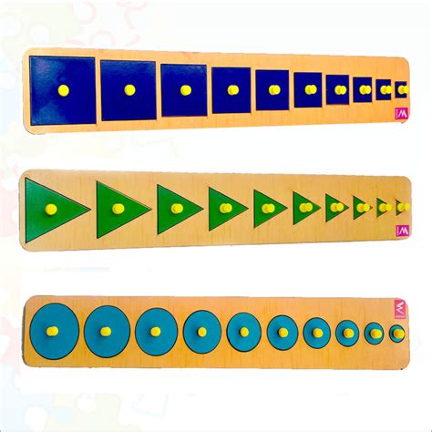 Wooden Seriation Combined-Circle, Square, Triangle Peg Board Puzzle- 1 ...