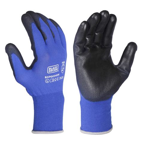 BLACK+DECKER Supported Safety Hand Gloves With 18 Gauge Blue Liner ...
