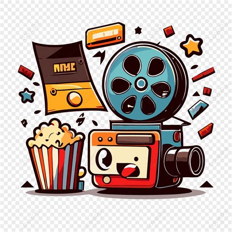 Movie Film Vector Cartoon Sticker, Vector, Cartoon, Movie Film PNG ...