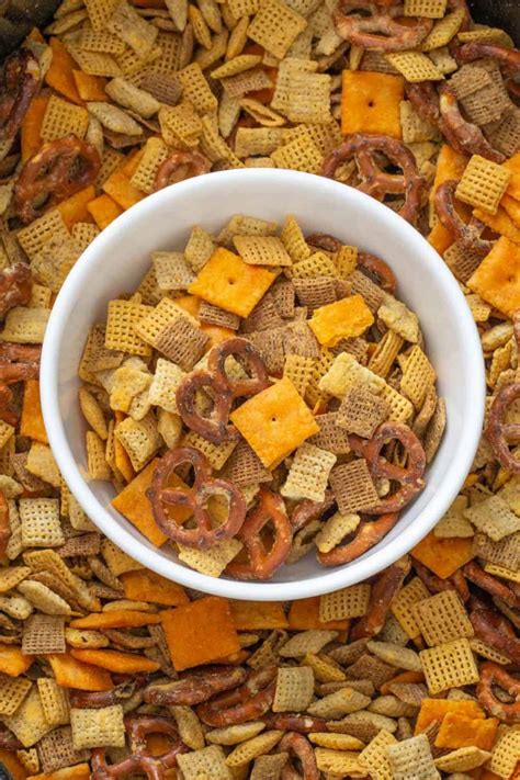 Homemade Cheddar Chex Mix - Happy Snackcidents