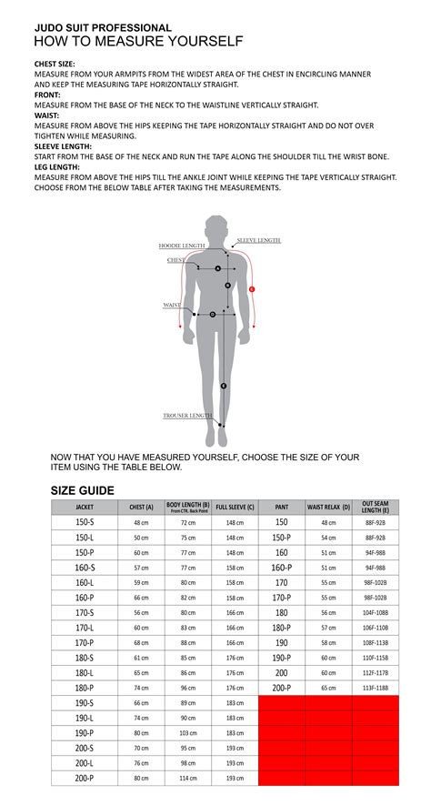 Judo Gi Size Chart at Zachary Harman blog