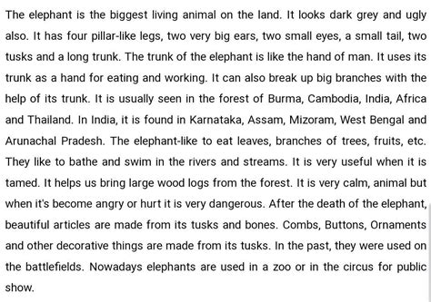 Descriptive writing on-A Day with a baby elephant . - Brainly.in