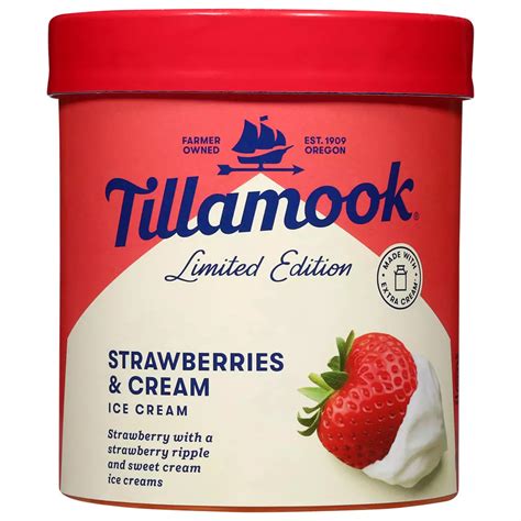 Tillamook Strawberries & Cream Ice Cream - Shop Ice cream at H-E-B