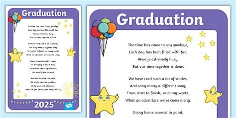 Poem for Preschool Graduation - Editable Preschool Resource