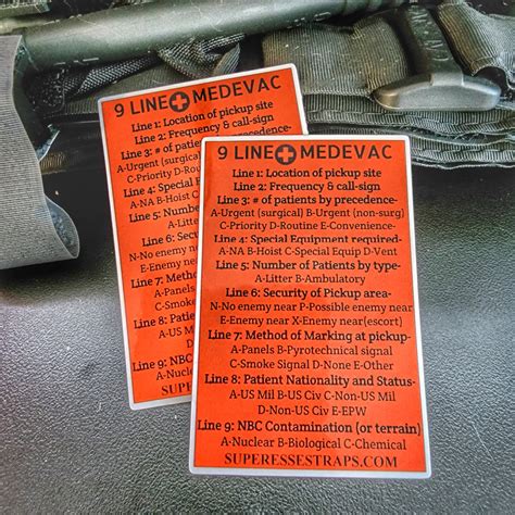 9 Line MedEvac Decal - U.S. Military Truncated Medical Evacuation ...