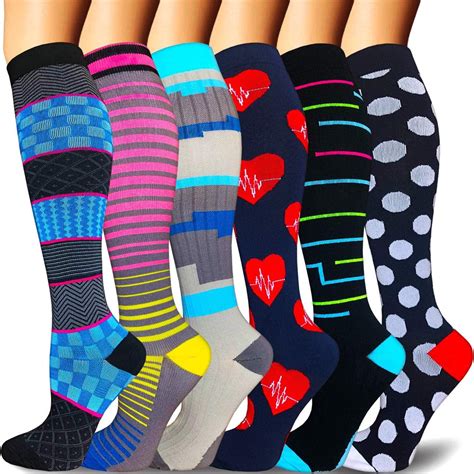 OLENNZ Compression Socks Women & Men - Best Support for Sports,L-XL,6 ...
