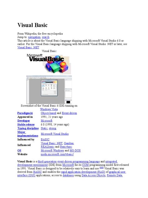 Image result for Visual Basic Tutorial PDF