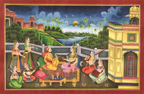 Indian Miniature Art - Rajput Painting - Evening Melody - Canvas Prints ...
