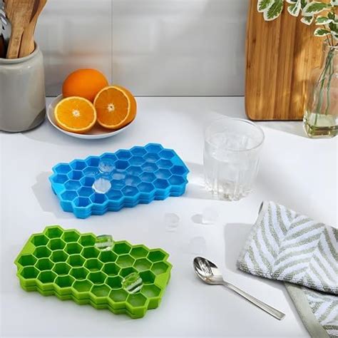 Buy Clazkit Flexible Silicone Honeycomb 37 Cavity Ice Cube Tray for ...