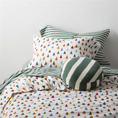 Happy Christmas Tree Kids Organic Flannel Full/Queen Colorful Duvet ...