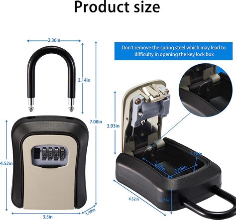 Buy OSPON Key Lock Box for House, Key Storage Box with Combination Lock ...