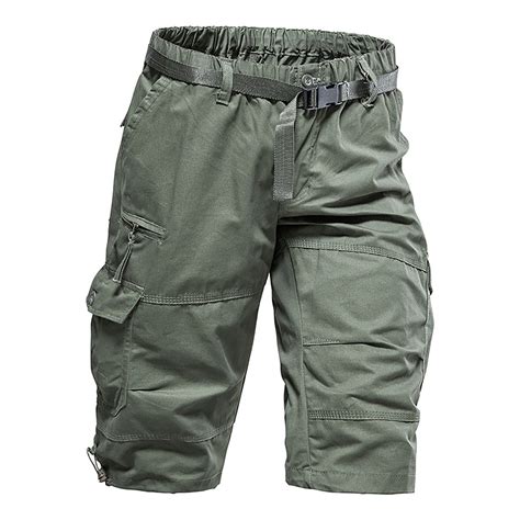 AOOCHASLIY Father's Day Gifts Men's Capri Pants with Cargo Shorts Twill ...