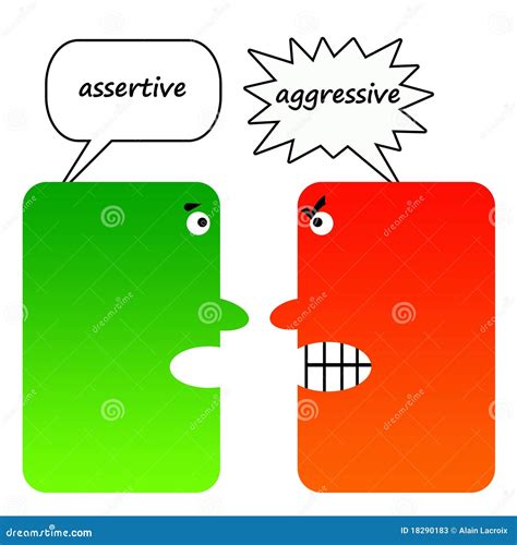 Assertive versus aggresive stock illustration. Illustration of dispute ...