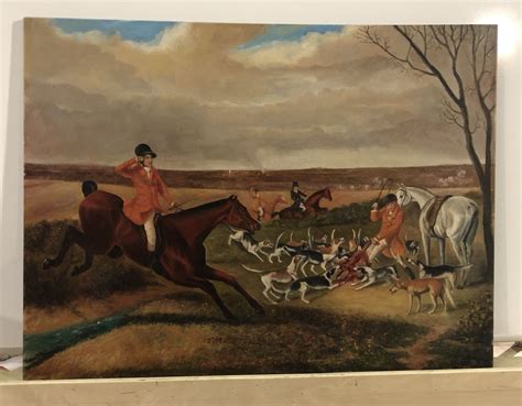 "Suffolk Hunt" painting on canvas (approx. 4 ft x 3 ft)