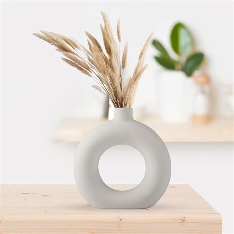 Buy INDULGE HOMES - White Ceramic Vase for Home Decor Centrepiece ...