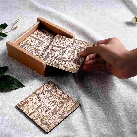 Casablanca Coaster Geometric Pattern - Set of 6 pcs – Wonderchef India