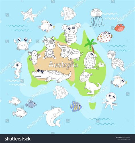Zoo Coloring Page Map Geography Of Australia & Oceania Coloring Pages - map of australia for kids