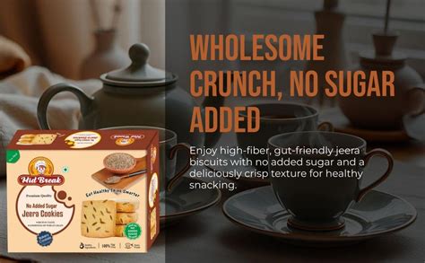 Mid Break No Added Sugar Jeera Biscuits - 300gm (Pack Of 2) | High In ...