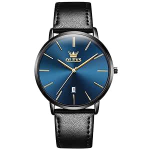 Buy OLEVS Men's Ultra Thin Slim Big Face Date Analog Wrist Watches ...