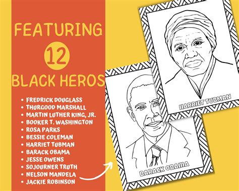 Black History Coloring Page for Kid African American Coloring Book ...