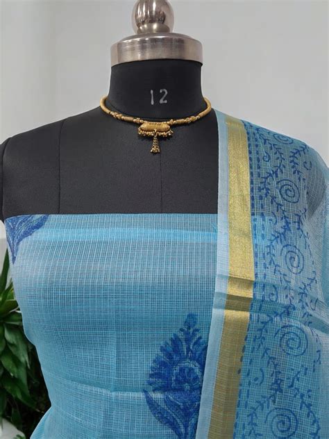 Premium Hand Block Print Pure Cotton Suit With Pure Cotton Kota Doria ...