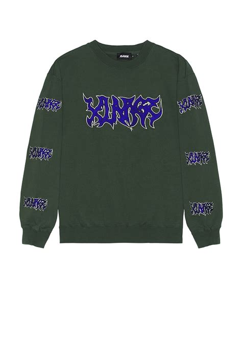 XLARGE Metal Crewneck Sweatshirt in Green | REVOLVE