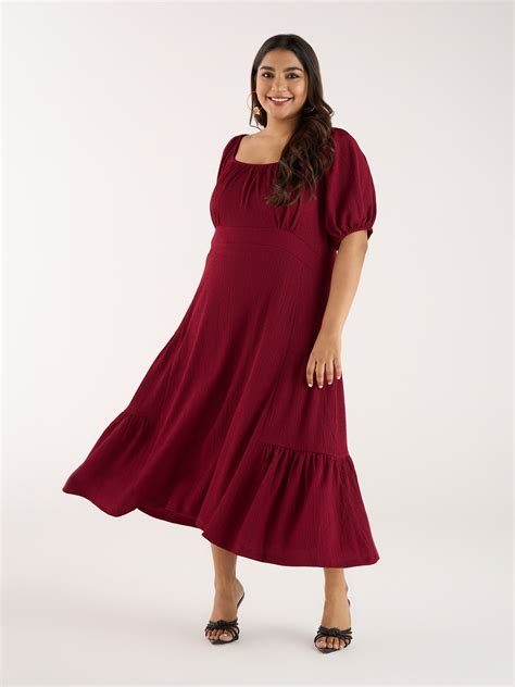 Get Plus Size Burgandy Knitted Dress | XL-7XL for WOMEN | Upto 50% off ...