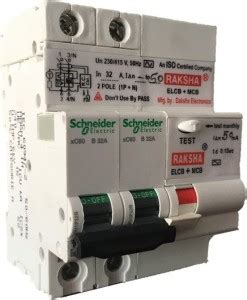 Raksha RCCB 20A, 2 Pole, mA Setting 50 R03 DPEV MCB Price in India ...