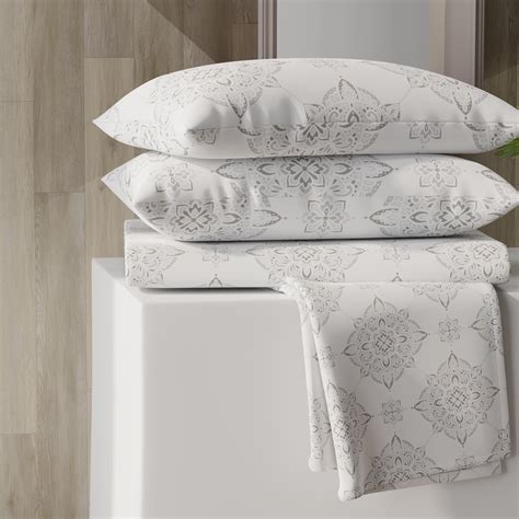 Color Sense Brushed Percale Cotton Blend - 4 Piece Bed Sheet Set - Cool ...