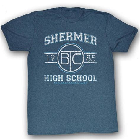 Breakfast Club Shermer High School Navy Heather Adult T-shirt - Etsy