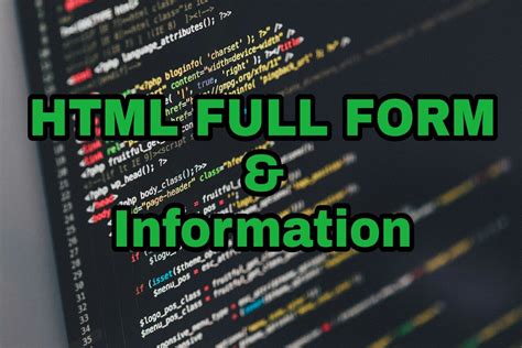 Image result for HTML Full Form Code