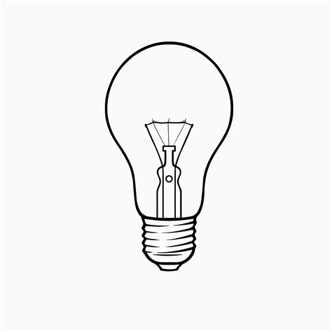 Light bulb drawing, side view free image download