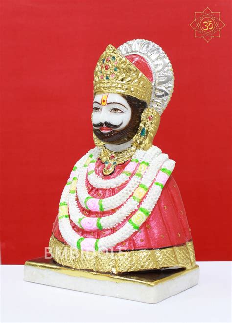 Marble Khatu Shyam Baba Statue Face for Home and Temples – BMBIDOLS