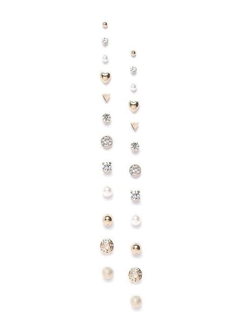Gold & Pearl Trendy Stud Earrings Set For Women & Girls (12 Pairs ...