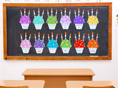 Classroom Birthday Display Sign, a Class Birthday Board With Rainbow ...