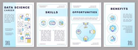 Data science career blue gradient brochure template | Premium Vector